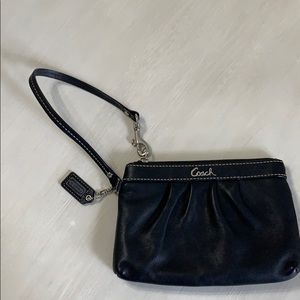 Coach Black leather wristlet